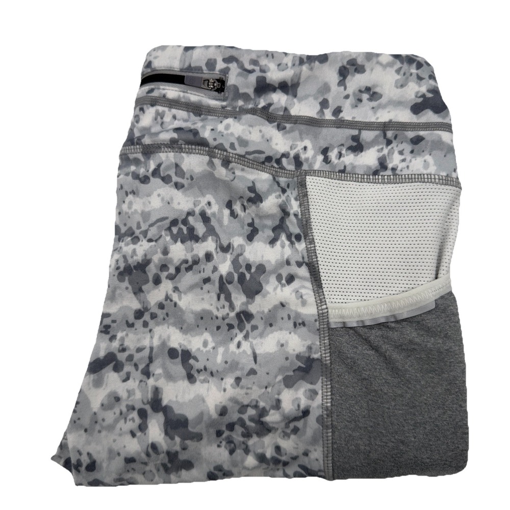 Athleta Speckled Cropped Capri Leggings Women's Size Medium White & Gray Mesh‎